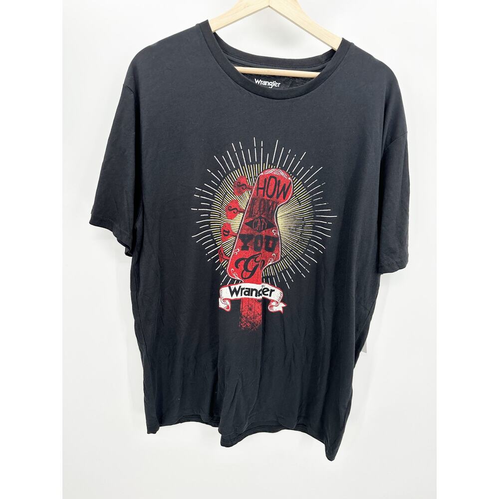 Wrangler Black 100% Cotton Short Sleeve Graphic Tee Shirt Men's Size X-Large NWT